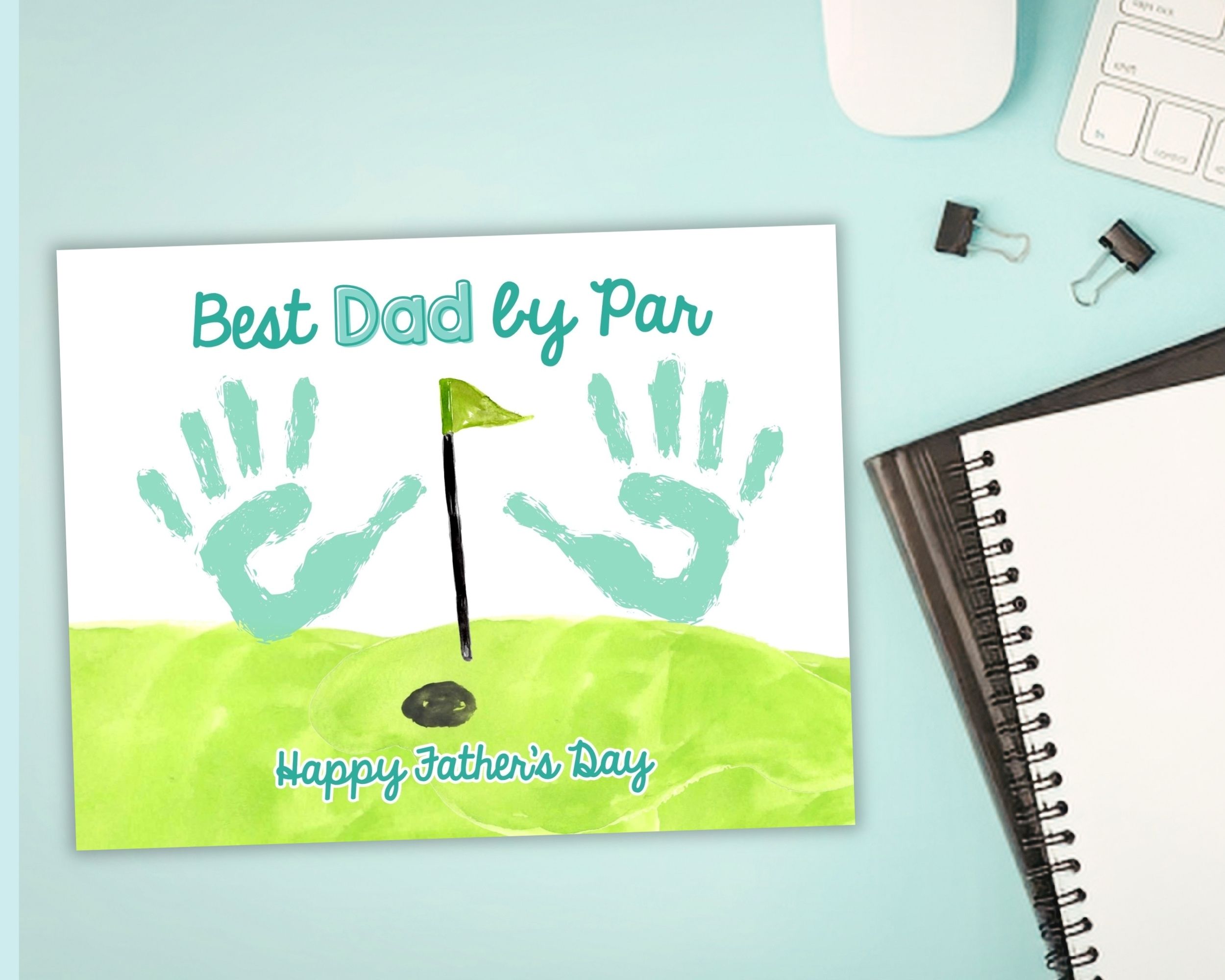 Best Dad by Par Handprint Craft Printable - Image 5
