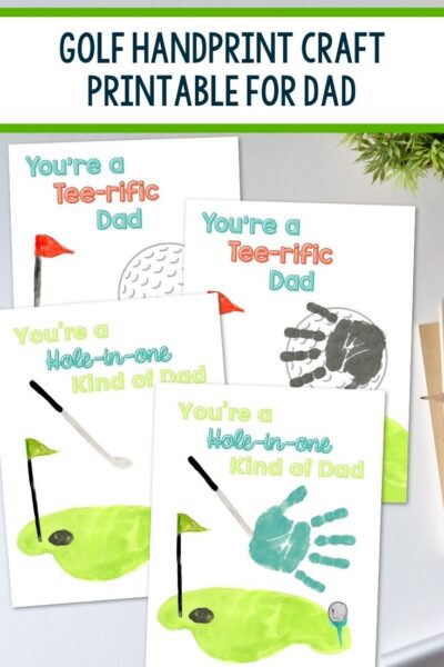 pages of Golf Handprint Craft Printable for Dad