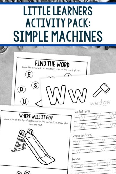 pages of Little Learners Activity Pack Simple Machines
