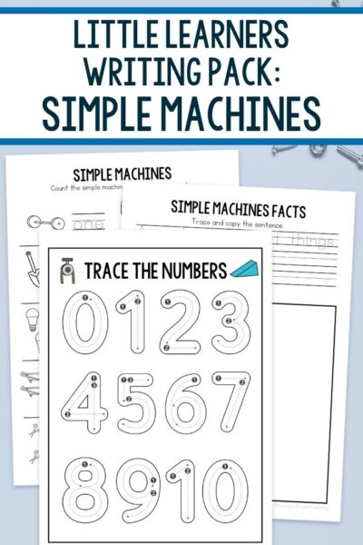 pages of Little Learners Writing Pack: Simple Machines