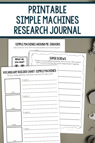 pages of Printable Simple Machines Research Journal