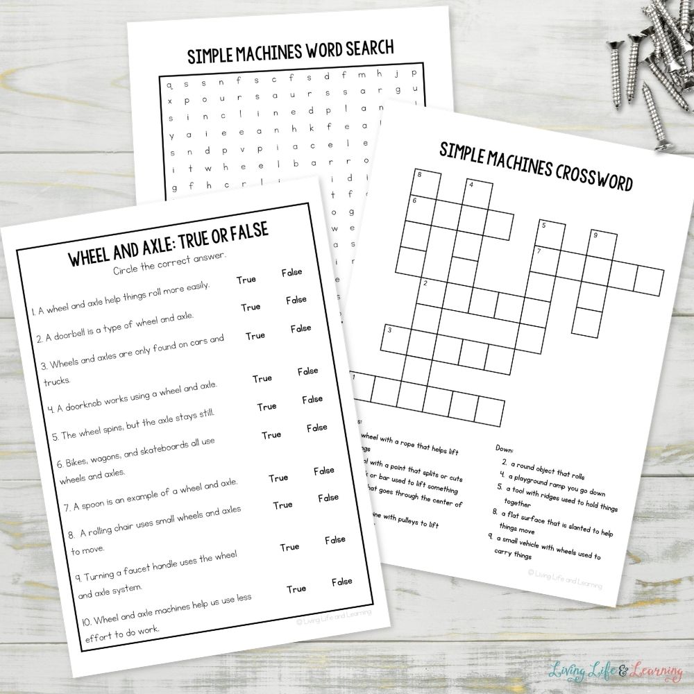 pages of Junior Scientist Activity Pack: Simple Machines