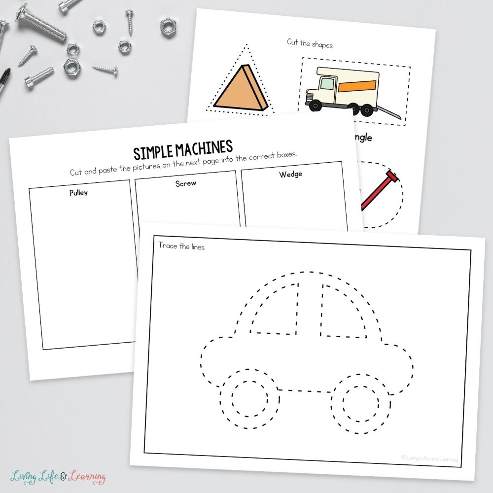 pages of Little Learners Fine Motor Pack Simple Machines