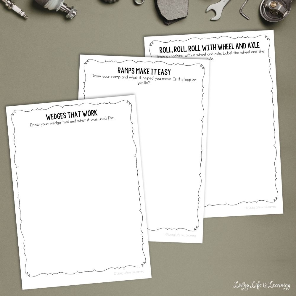 pages of Printable Simple Machines Research Journal