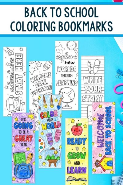 Back to School Coloring Bookmarks