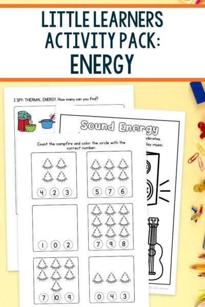 Little Learners Activity Pack: Energy pages on a table