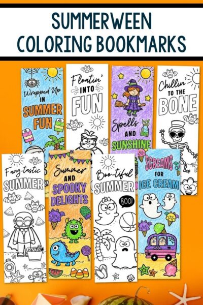 Summerween Coloring Bookmarks