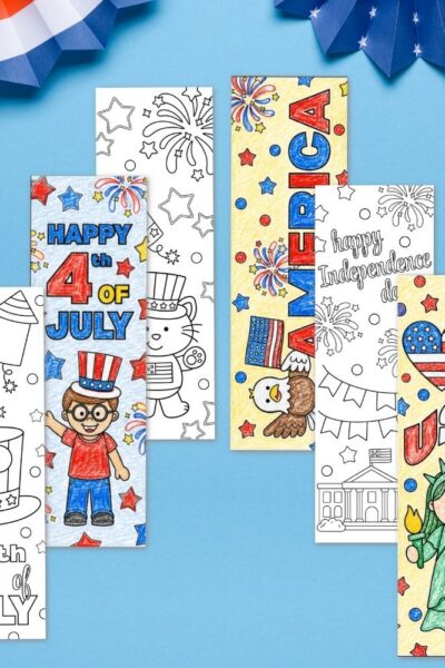 TPT Graphics – July 4th Coloring Bookmarks (1) different designs of July 4th Coloring Bookmarks