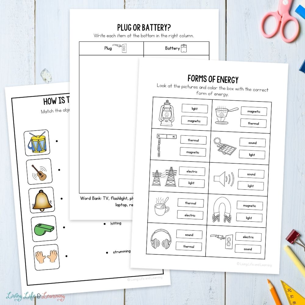 pages included in the Junior Scientist Activity Pack: Energy