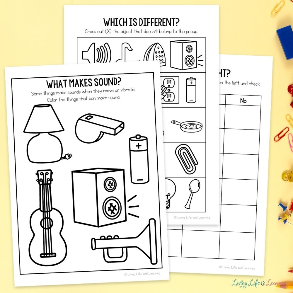 activities included in the Little Learners Activity Pack: Energy pages on a table