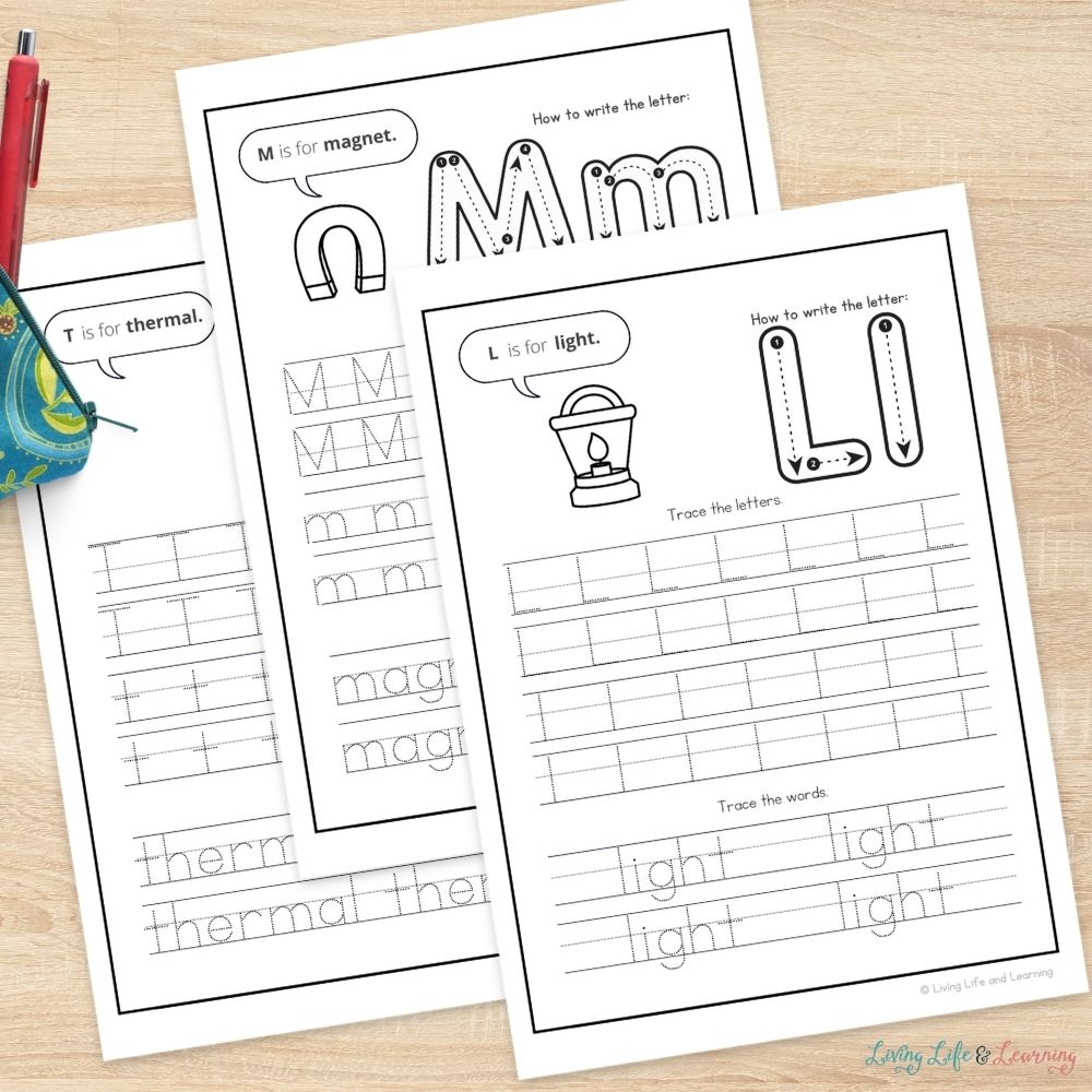 pages of Little Learners Writing Pack: Energy