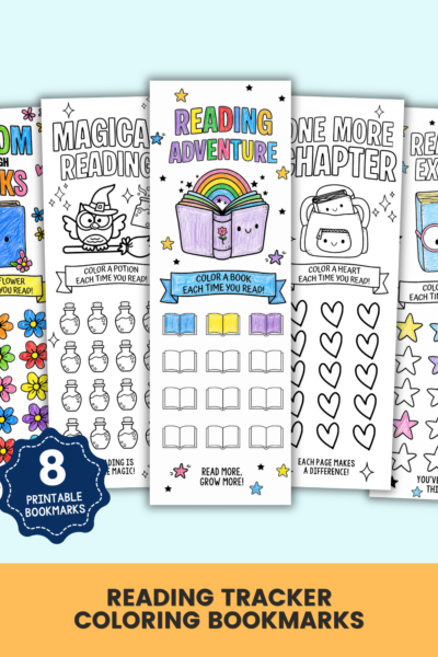 Bookmark Layout Reading Tracker Coloring Bookmarks