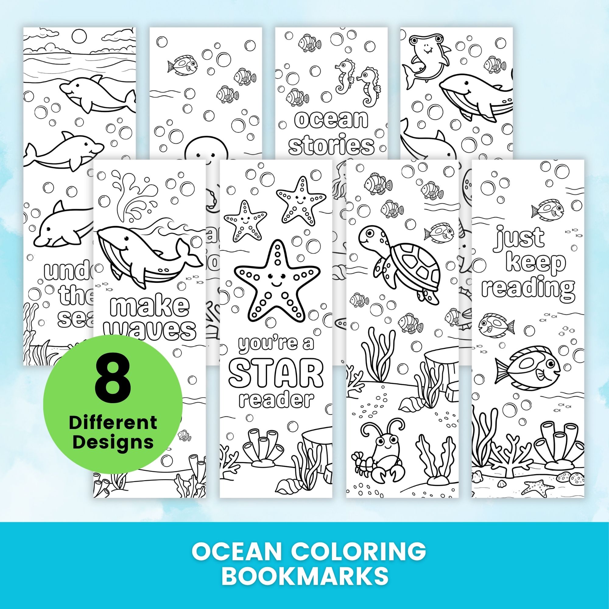 Ocean Coloring Bookmark Printables - Image 4