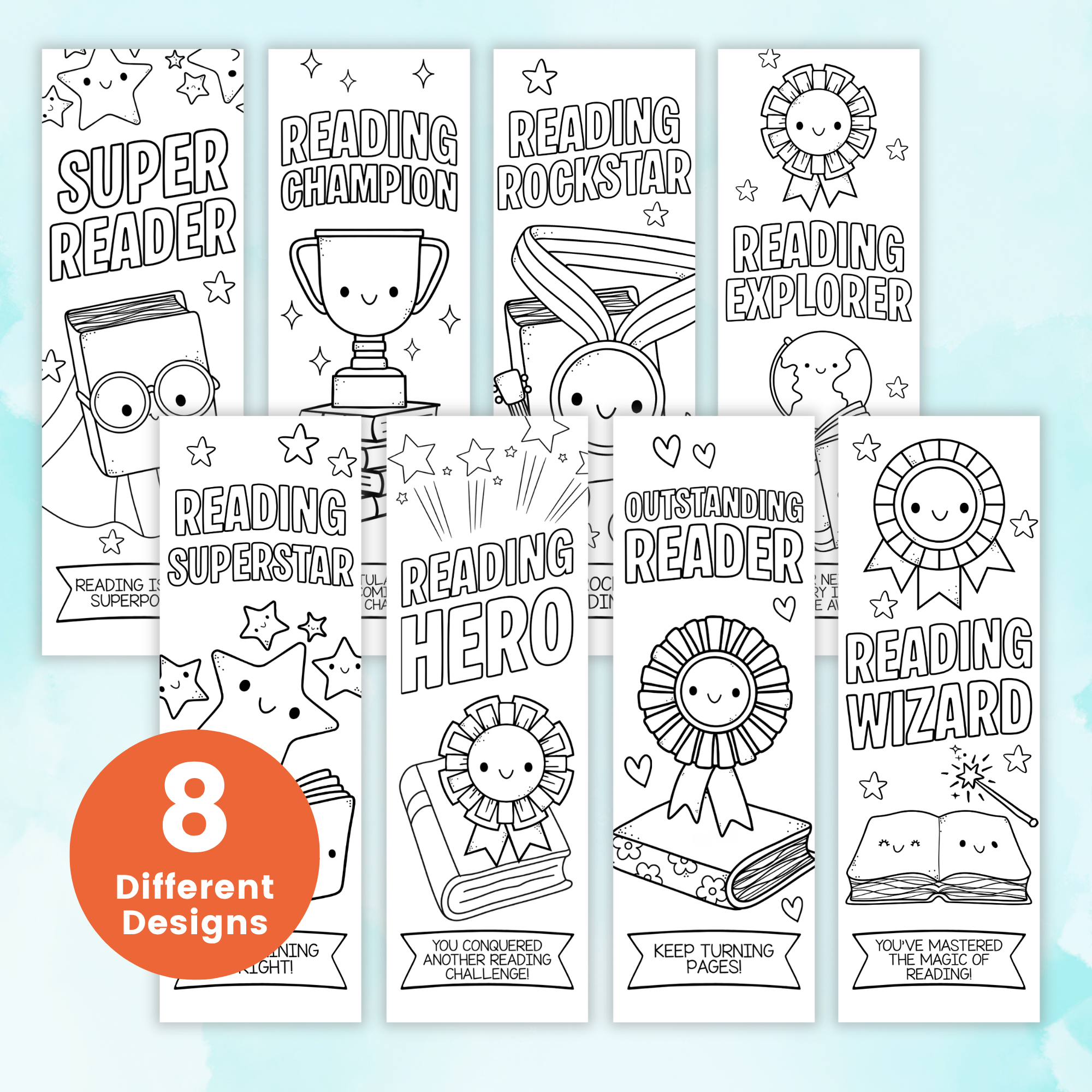 Reading Reward Coloring Bookmarks
