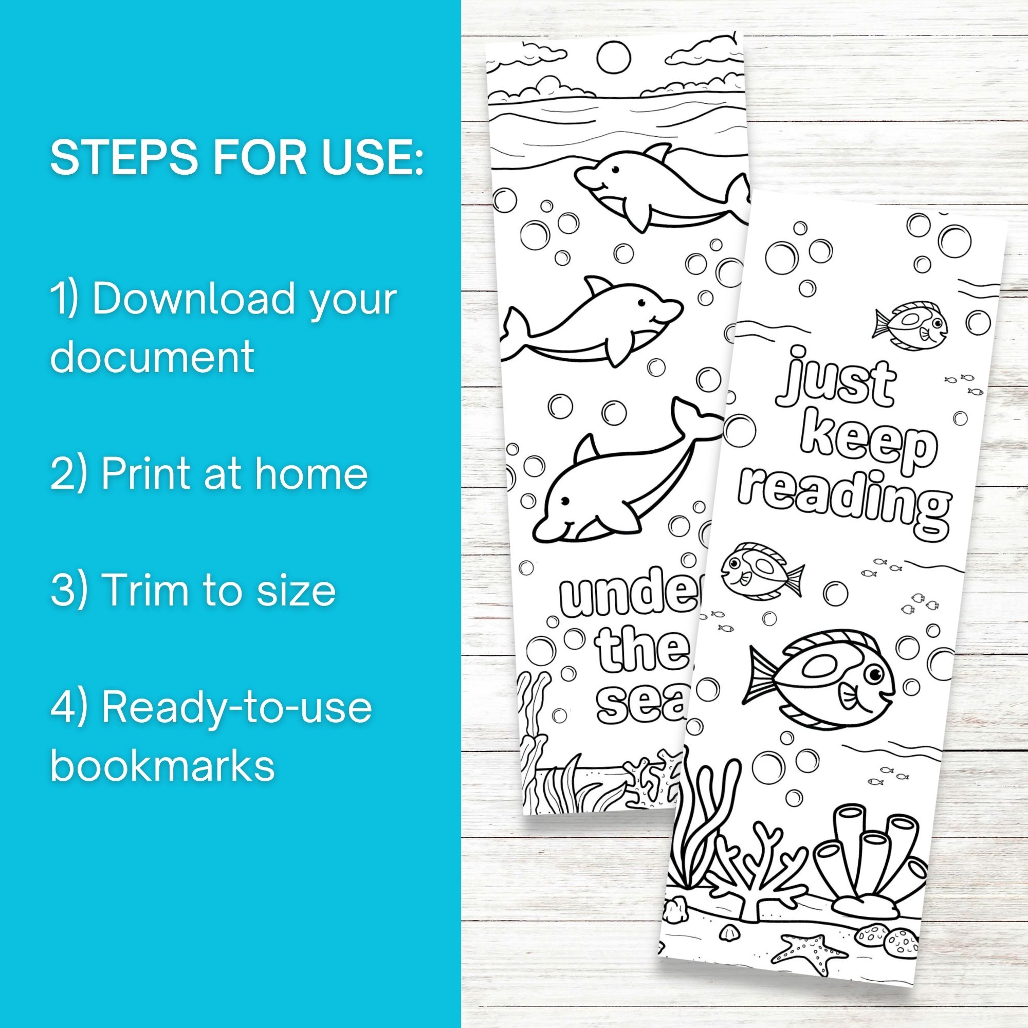 Ocean Coloring Bookmark Printables - Image 8