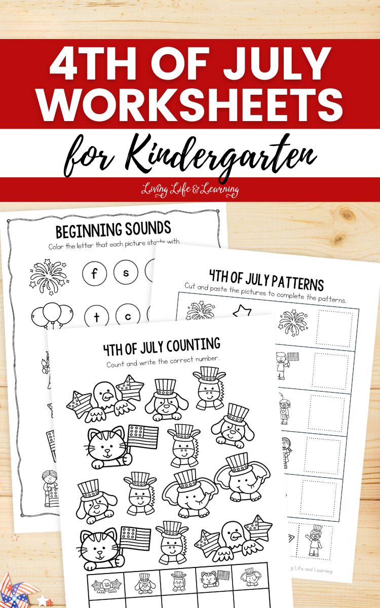 4th of July Worksheets for Kindergarten