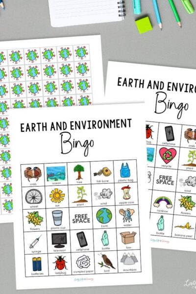 TPT Graphics – Earth & Environment Bingo Game (2) Earth & Environment Bingo Game printable on a table