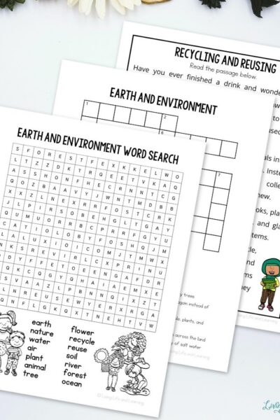 TPT Graphics – Junior Scientist Activity Pack_ Earth & Environment (2) Junior Scientist Activity Pack: Earth & Environment pages on a table