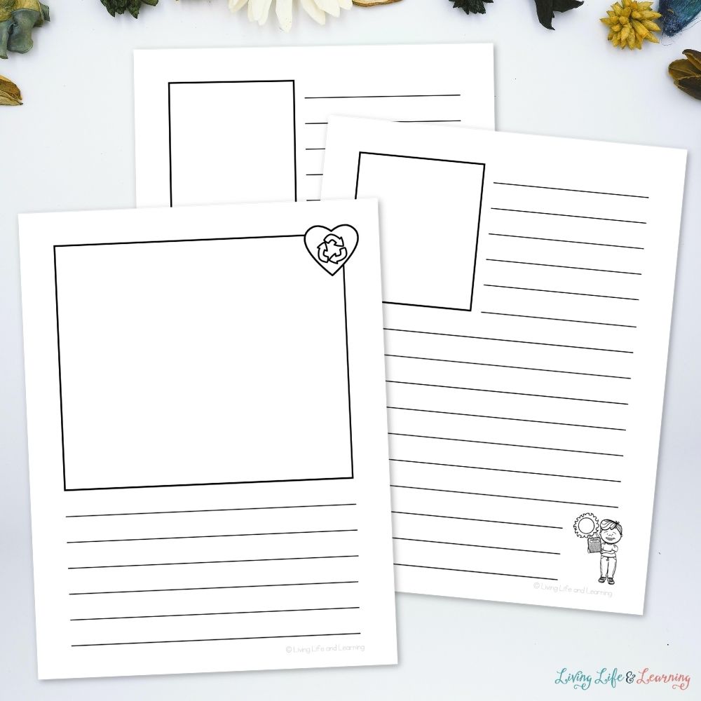 Junior Scientist Writing Pack: Earth & Environment pages on a table