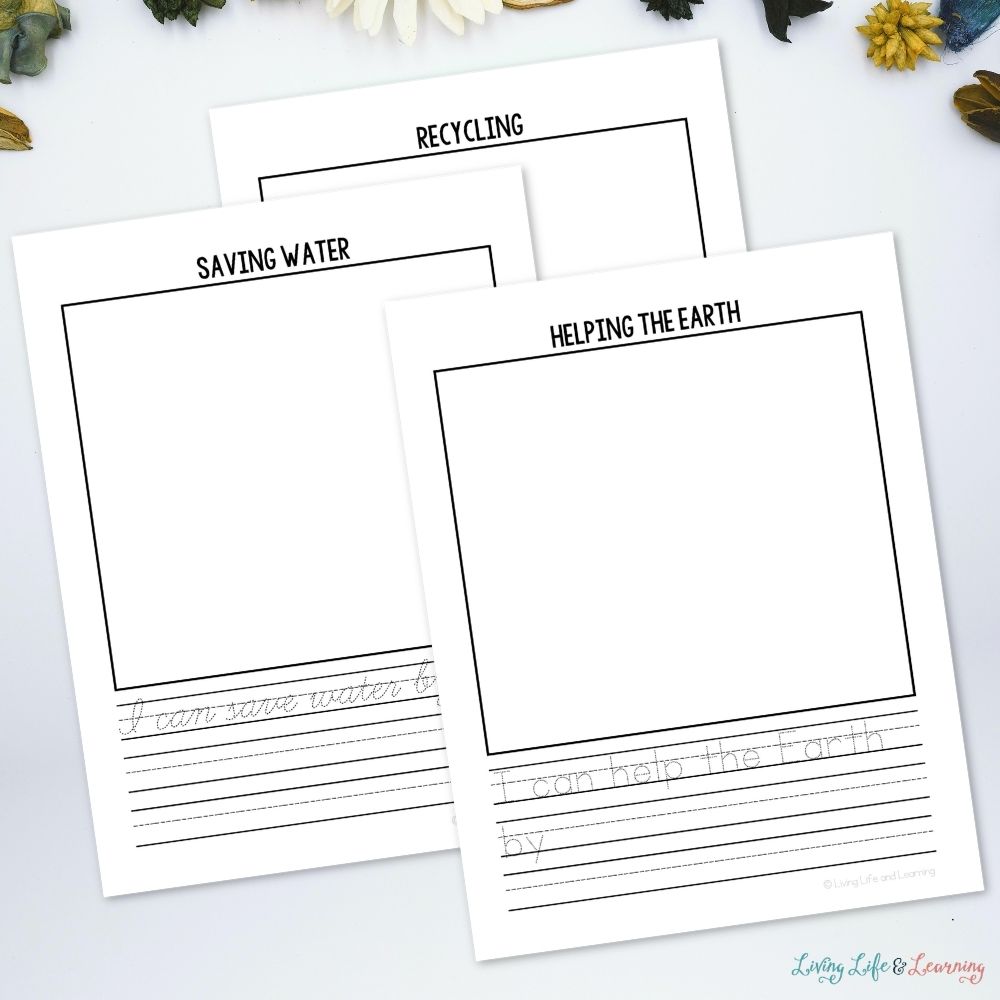 Junior Scientist Writing Pack: Earth & Environment pages on a table
