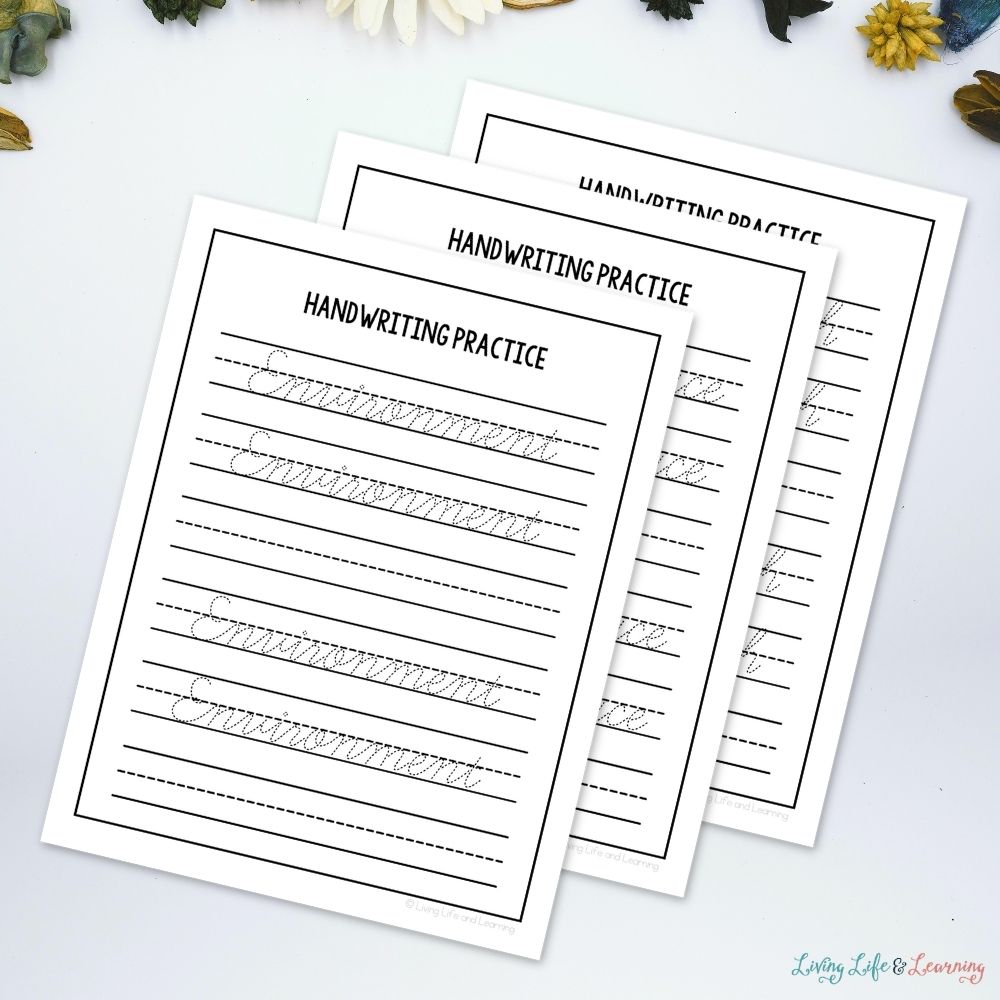 Junior Scientist Writing Pack: Earth & Environment pages on a table