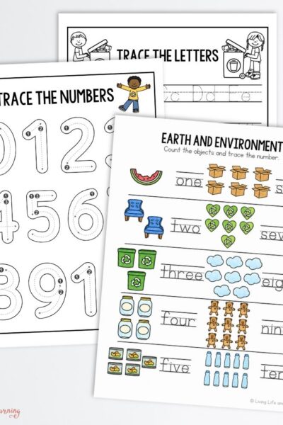 TPT Graphics – Little Learners Writing Pack_ Earth & Environment (2) Little Learners Writing Pack: Earth & Environment pages on a table