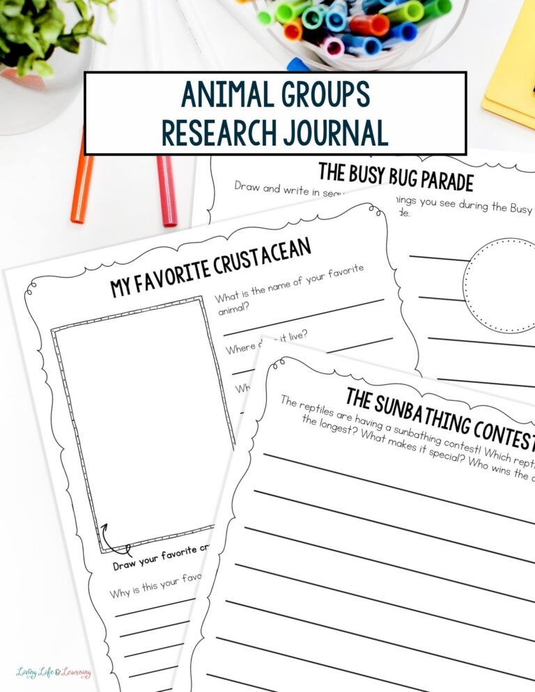 Animal Groups Research Journal Printable