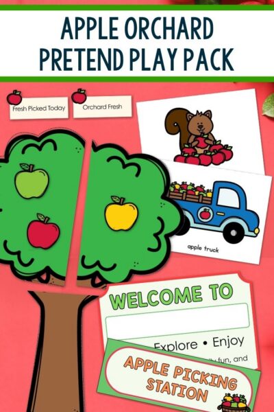 pages of Apple Orchard Pretend Play Pack