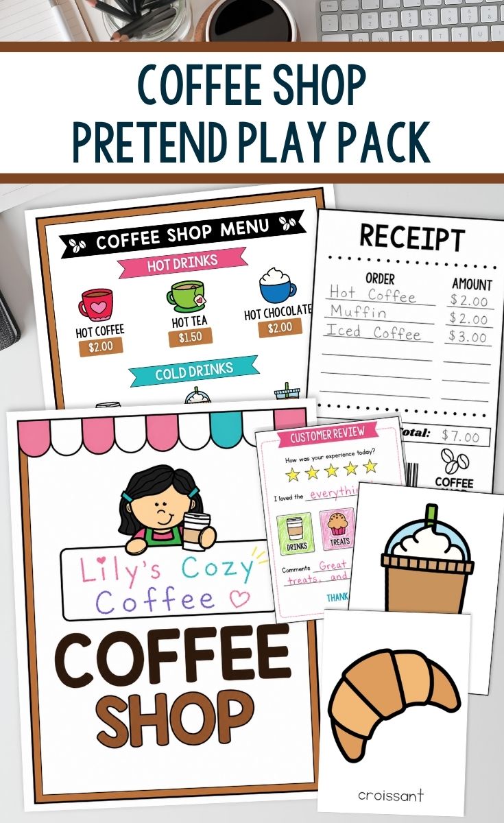 Coffee Shop Pretend Play pages