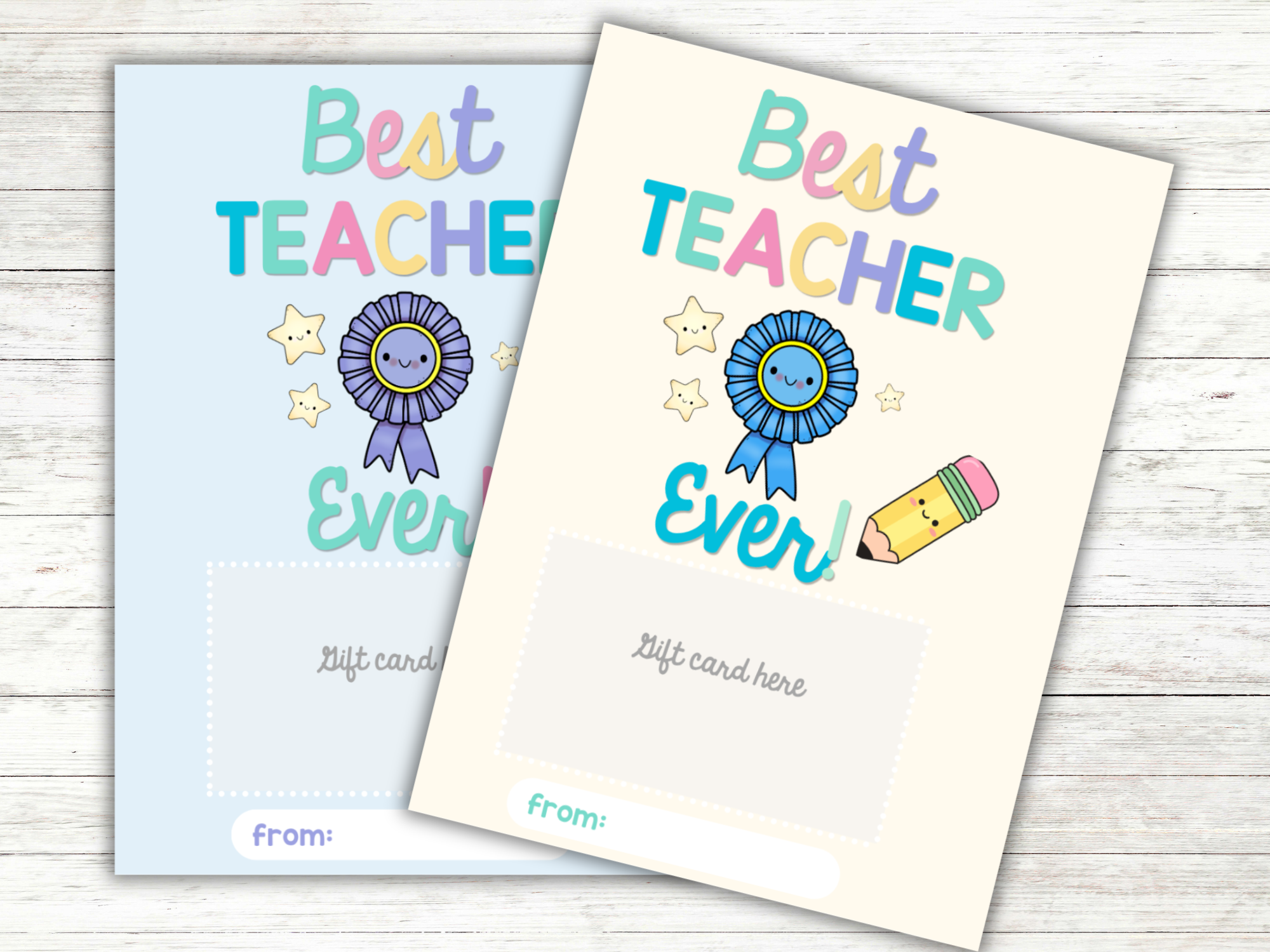 Best Teacher Teacher Appreciation Gift Card Holder on a table
