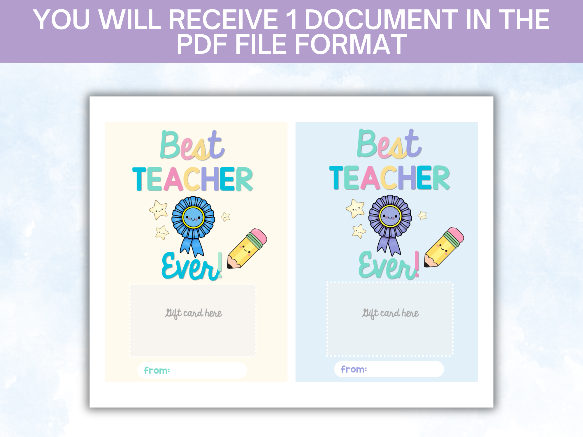 Best Teacher Teacher Appreciation Gift Card Holder on a table