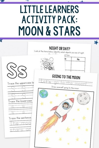 pages of Little Learners Activity Pack: Moon & Stars