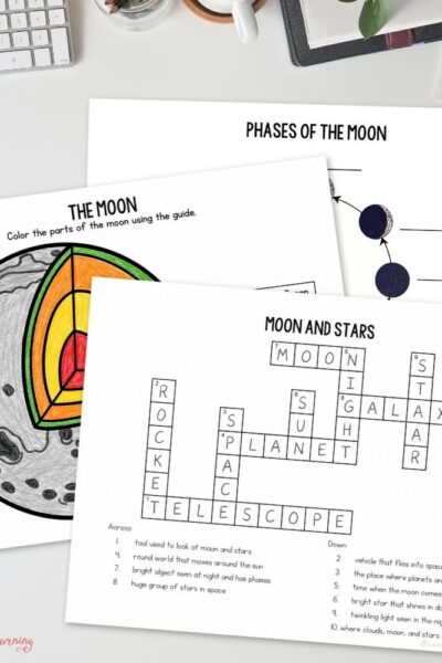 TPT Graphics – Junior Scientist Activity Pack_ Earth & Environment (2) pages included in the Junior Scientist Activity Pack: Moon & Stars