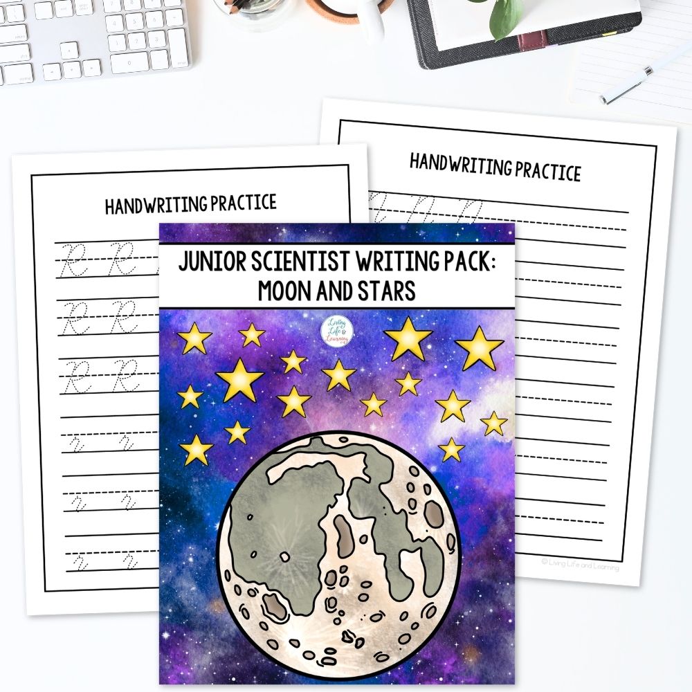 activities included in Junior Scientist Writing Pack: Moon & Stars