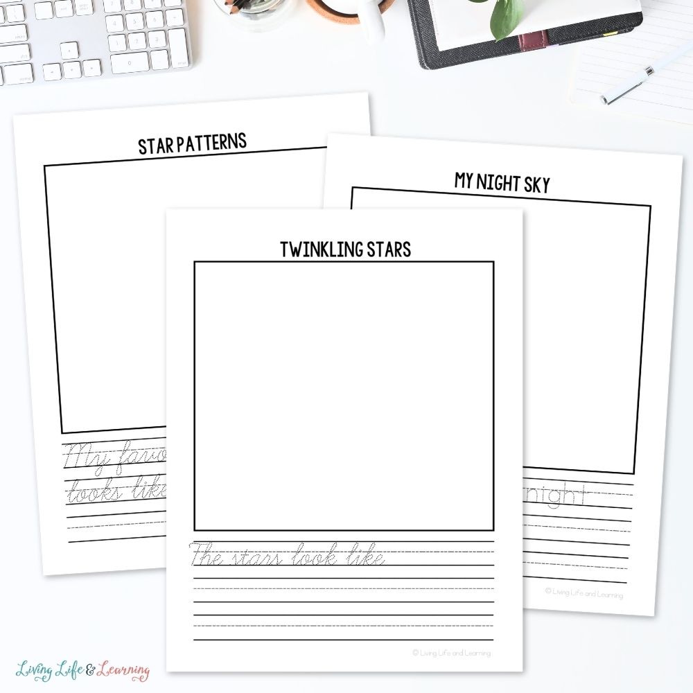 activities included in Junior Scientist Writing Pack: Moon & Stars
