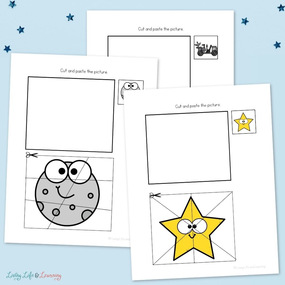 activities included in the Little Learners Fine Motor Pack: Moon & Stars