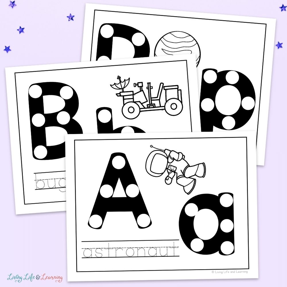 activities included in the Little Learners Writing Pack: Moon & Stars