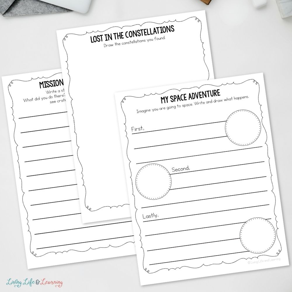 pages included in the Printable Moon & Stars Research Journal