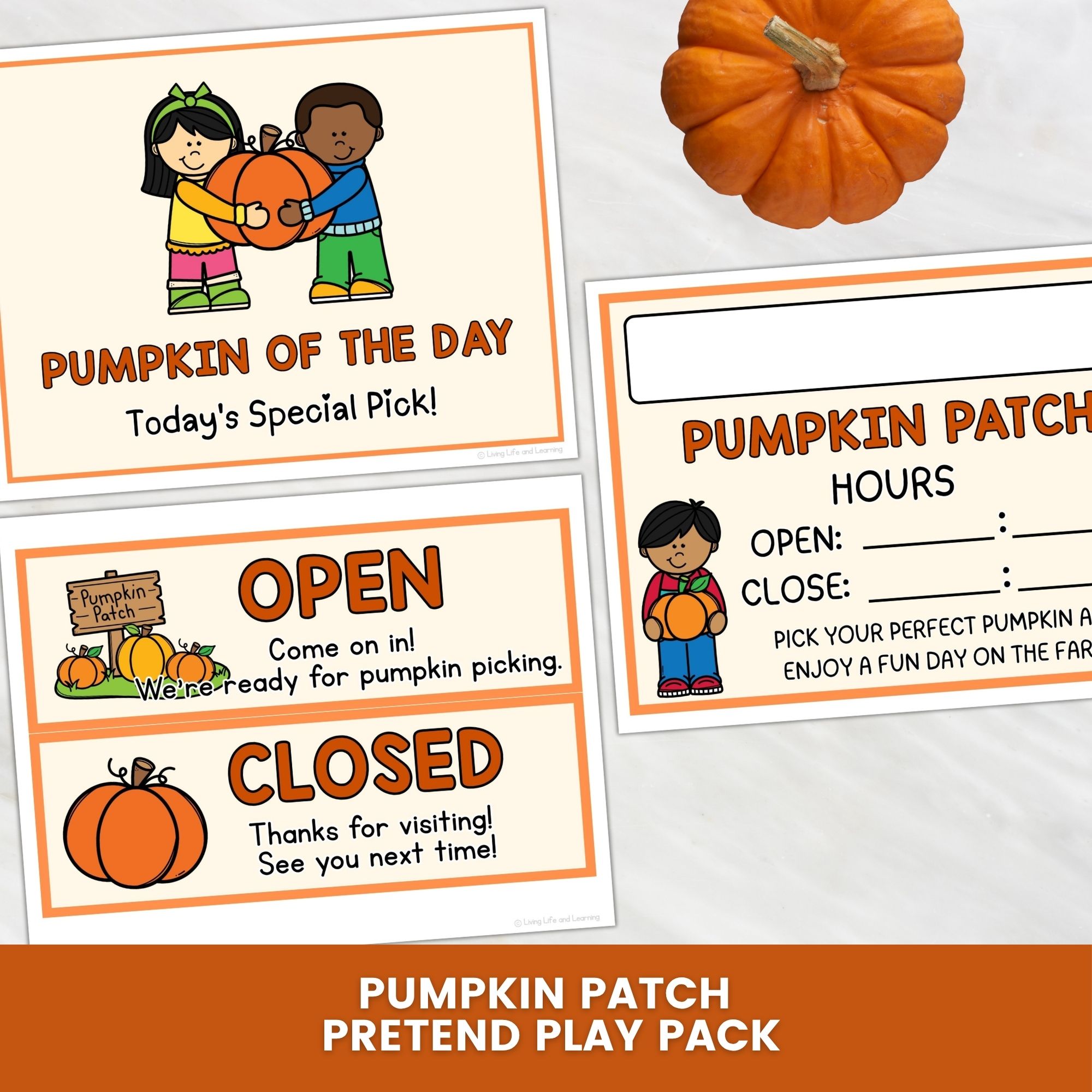 Pumpkin Patch Pretend Play Pack pages