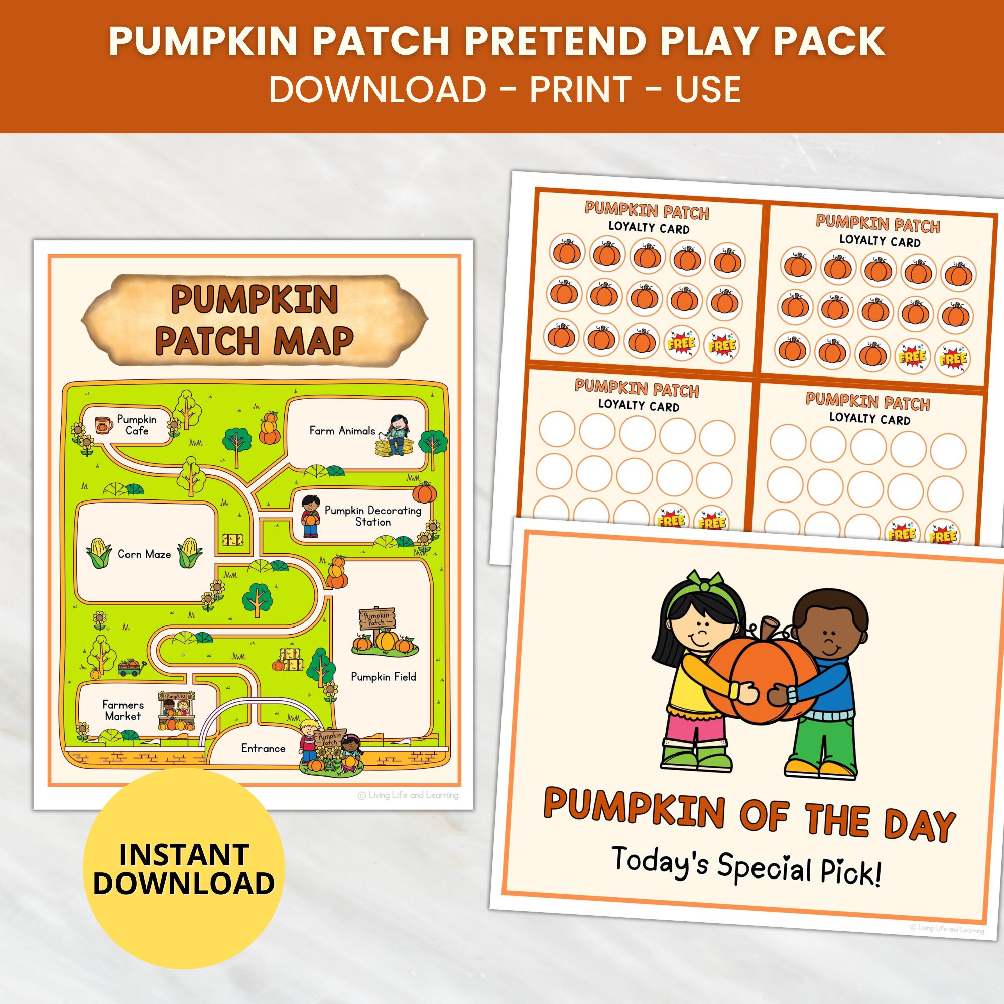 Pumpkin Patch Pretend Play Pack pages