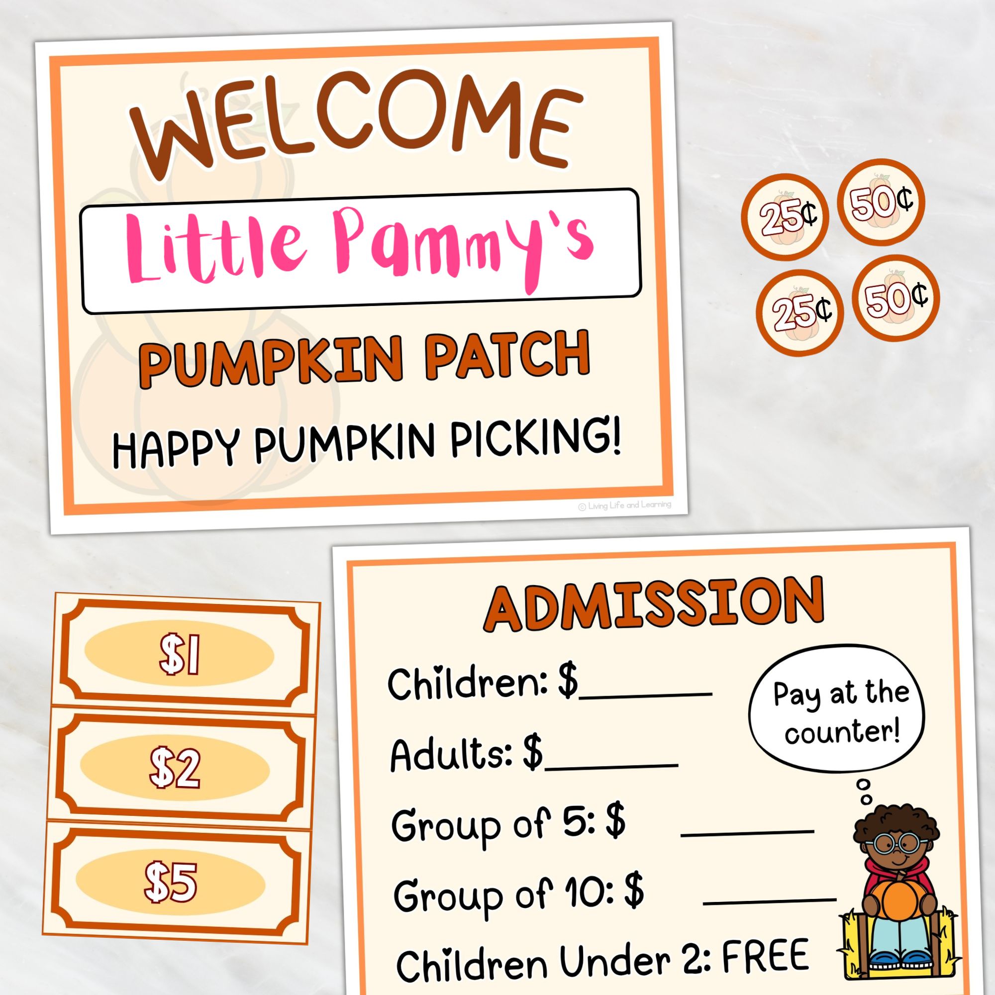 Pumpkin Patch Pretend Play Pack pages