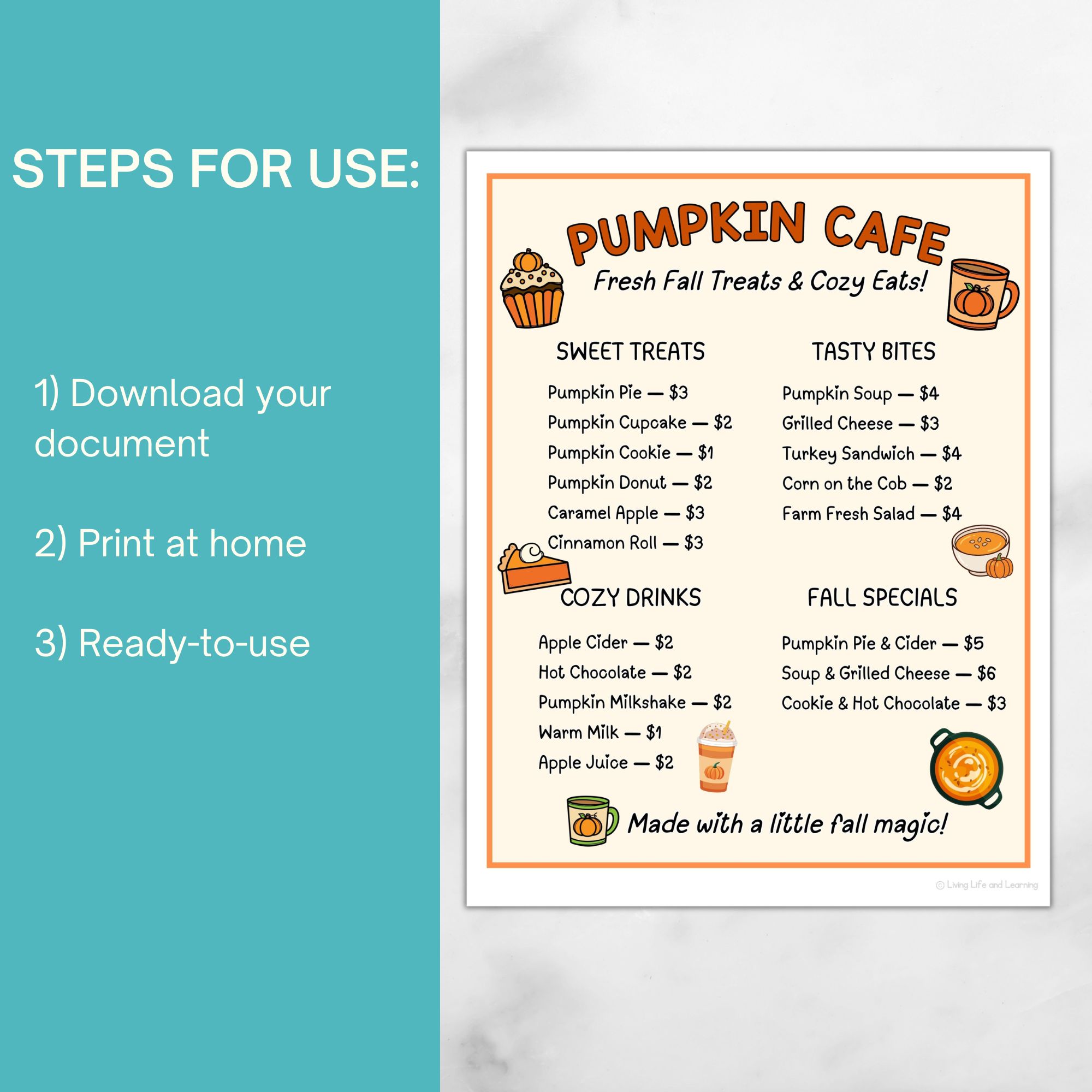 Pumpkin Patch Pretend Play Pack pages